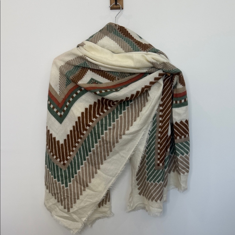 Geometric Patterned Acrylic Scarf